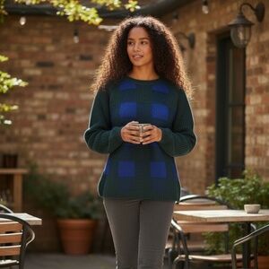 Vintage Sisley Italy Relaxed Elegance Wool-Blend Warm Chunky Knit Sweater - Med